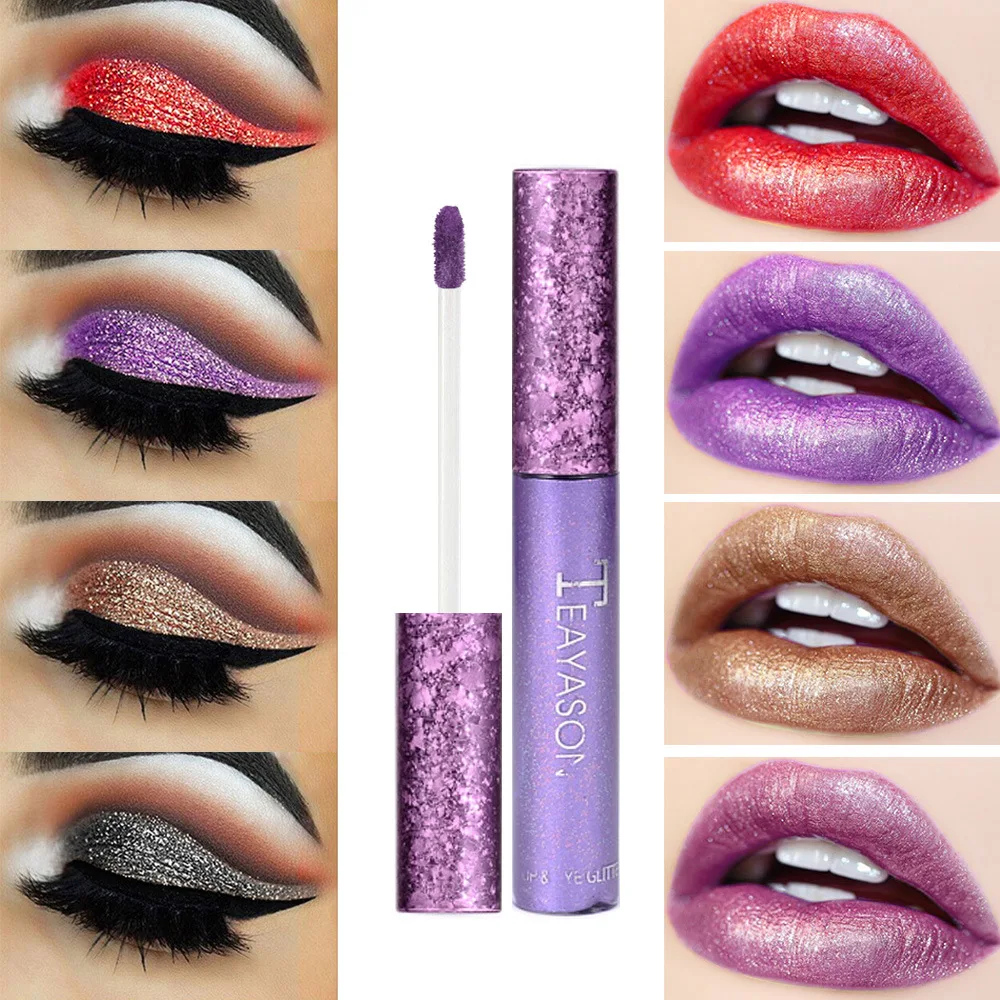 Фиолетовый красный золотой черный блеск Тени для век жидкий пигмент глаза