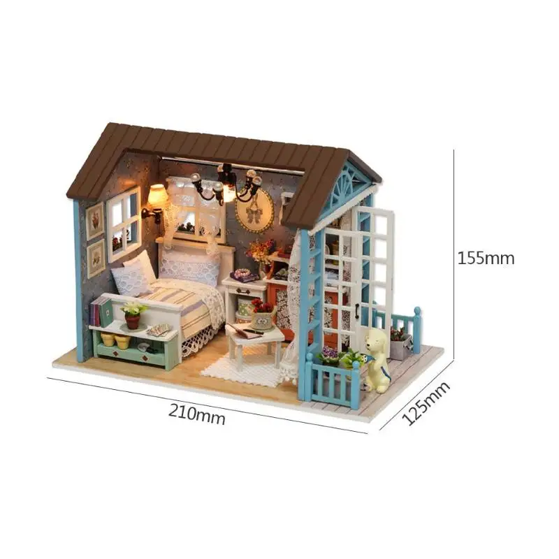 

Doll House Miniature DIY Model Dollhouse With Furnitures American Retro Style Wooden House Handmade Toy Forest Times 2020 New