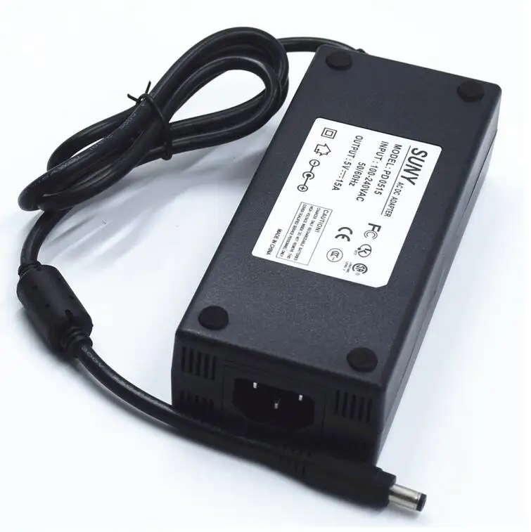 

1 шт. 5 в 15 а пост. Тока зарядное устройство Регулируемый переключатель питания адаптируемая вилка для ЕС/США/Великобритании