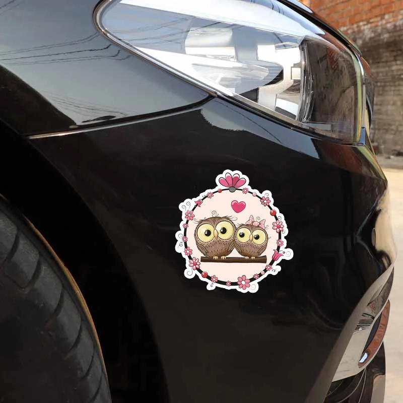 

Hot Sell Creative Owl Romantic Valentine's Day Car Sticker Accessories Decal Vinyl Car Window Cover PVC 15cm*15cm