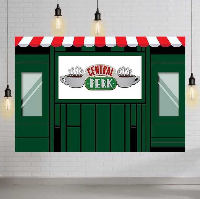 

New York Coffeehouse Backdrop Classic Sitcom TV Show Photography Background for Buddy Tea Party 9x6ft Table Supplies Portrait