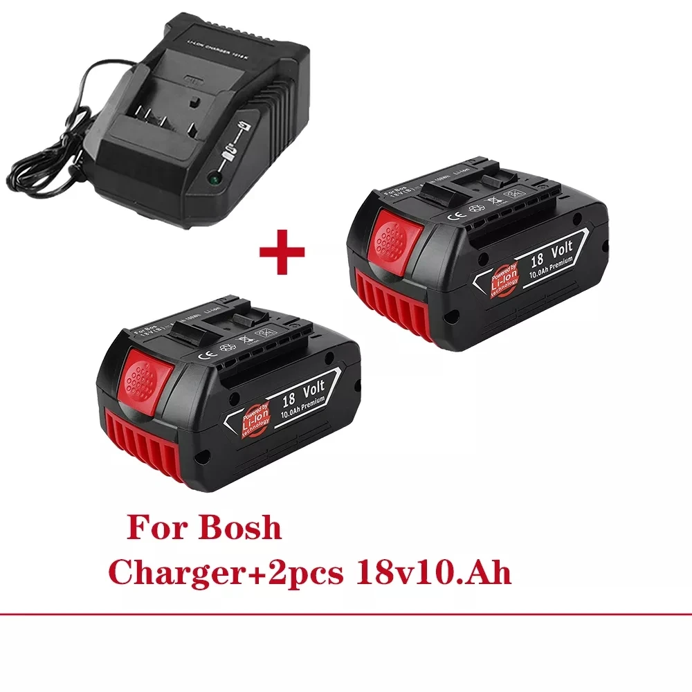 

100% original 18V10000mAh Rechargeable For Bosch 18V10.0Ah Battery Backup Portable Replacement BAT609 Indicator light+3A Charger