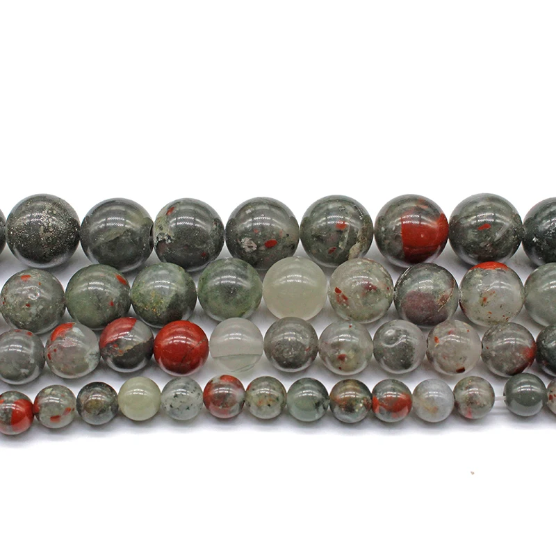 Натуральный Африканский камень в виде крови круглые бусины россыпью аксессуары