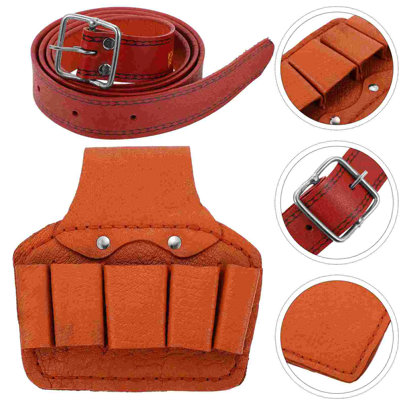 

1pc Electrician Tool Waist Bag Large Capacity Leather Tool Belt Storage Pouch