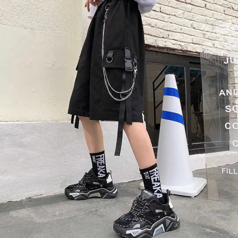 

2021 летние женские шорты Карго женские свободные прямые повседневные укороченные штаны Детская мода, эластичная резинка на талии, красивые ...