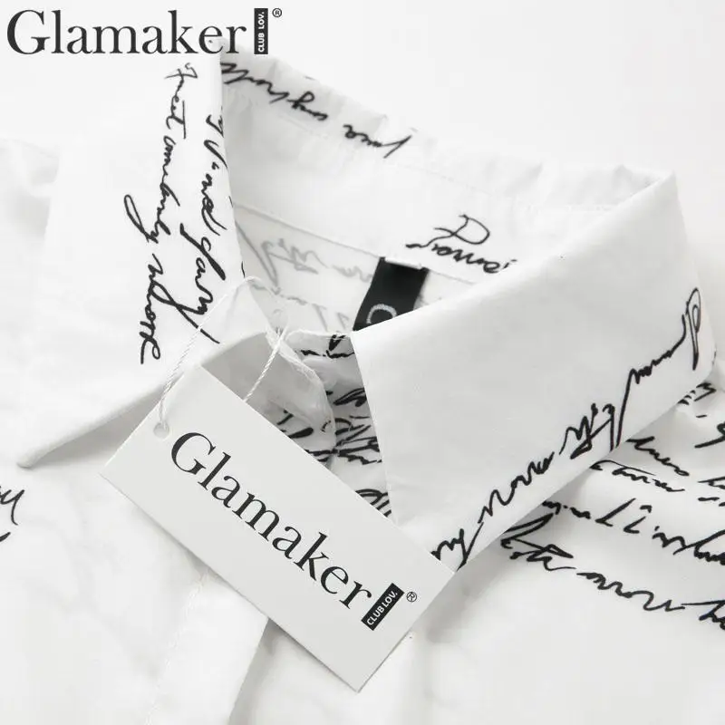 Glamaker с буквенным принтом высокая талия Бандажное короткое платье рубашка