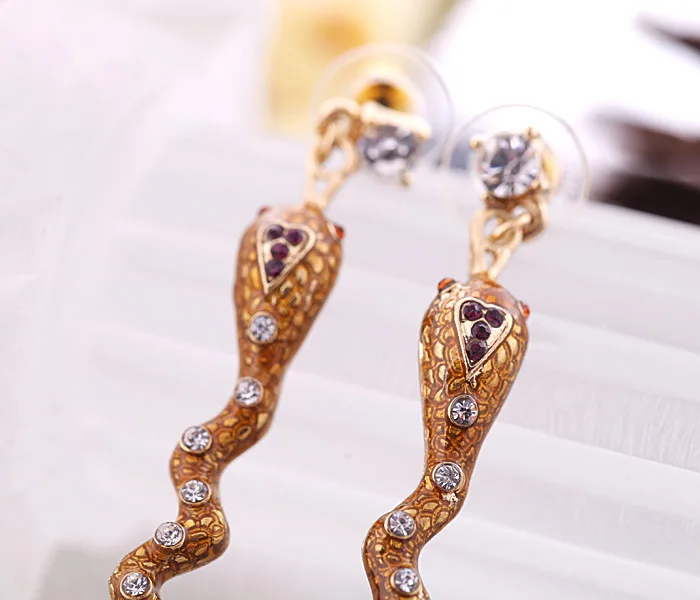 Серьги в виде змеи из витого стекла европейском стиле ювелирные изделия для