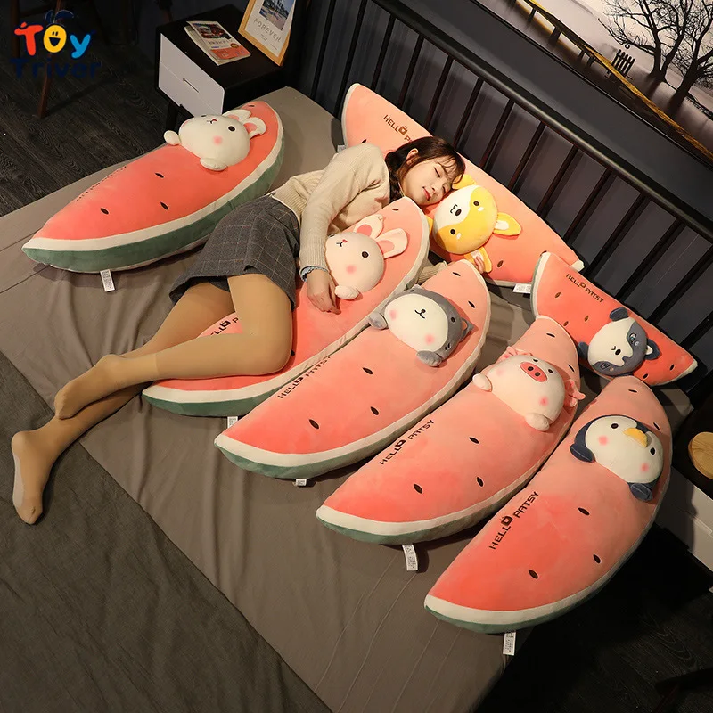 

New Kawaii Fruit Animal Watermelon Plush Toys Cute Rabbit Penguin Pig Pillow Stuffed Animals Doll Baby Girls Kids Children Gift