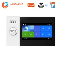 wireless wifi gsm home burglar security alarm system sms tuya smart life app control with 4 3inch touch screen alarm kits