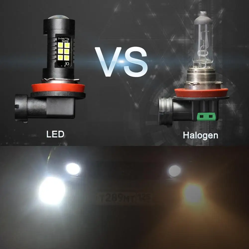 2шт Canbus H11 H8 светодиодный HB3 9005 HB4 9006 с высокой мощностью 3030 21SMD передние