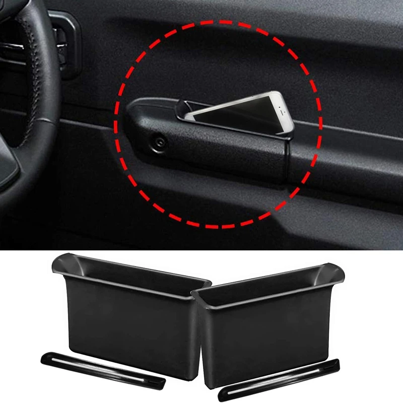 

Front Row Door Side Storage Box Handle Pocket Armrest Phone Container for Suzuki Jimny 2019 2020 Accessories