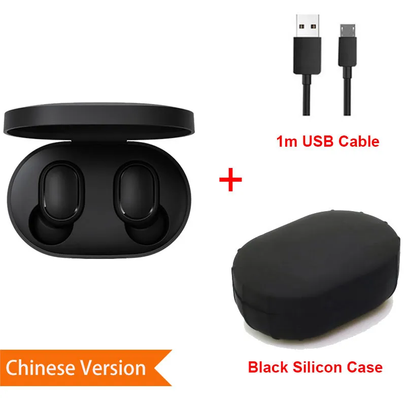 CN SiCase Black C Xiaomi Redmi Airdots Xiaomi Bluetooth беспроводные стерео наушники Голосовое управление Bluetooth 5,0 шумоподавление управление - Цвет: CN SiCase Black C