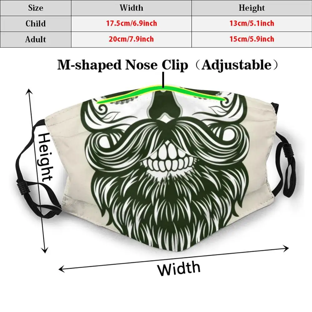 Mask Bearded Skull Catrina Calavera Mexican Fun Cool Funny |