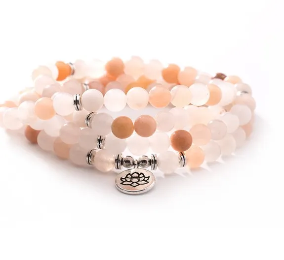 

pink 108 beads 8mm elastic adjustable Lotus life tree Buddha OM eye Chakra Reiki agate Onyx Yoga Bracelet necklace hgh3