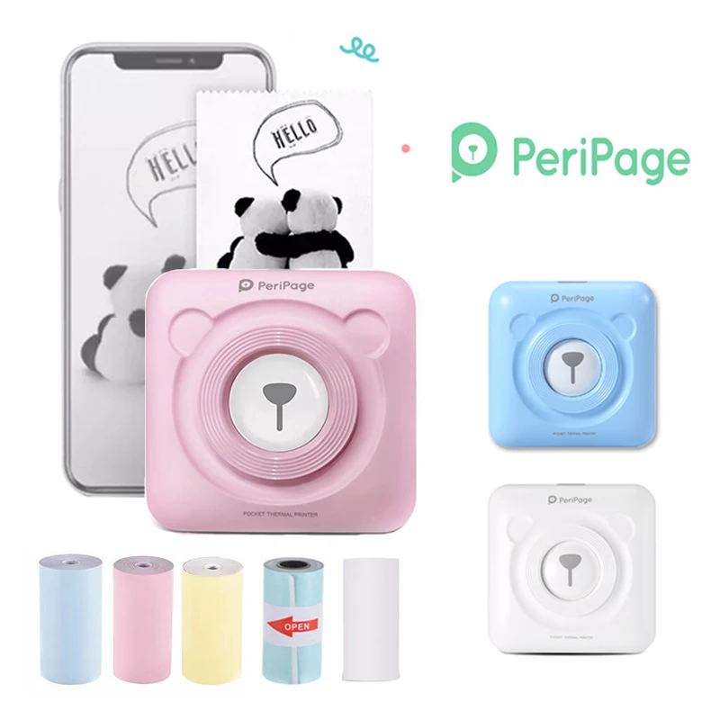 Портативный термопринтер PeriPage Мини фотопринтер 58 мм беспроводная печать с Bluetooth