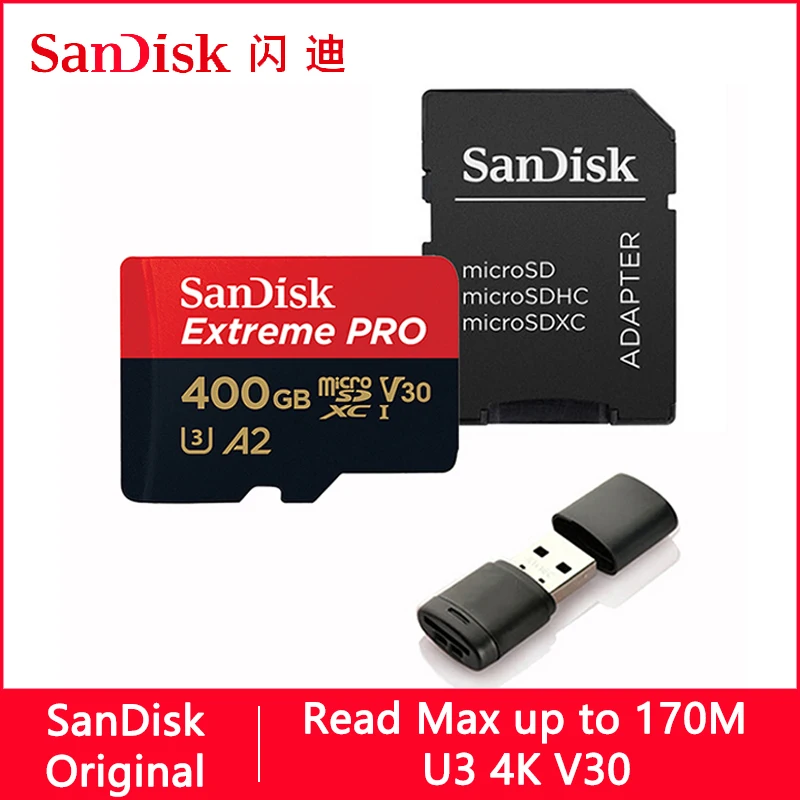 Двойной Флеш-накопитель SanDisk Extreme PRO Micro SD карты 128 Гб 64 оперативной памяти 32