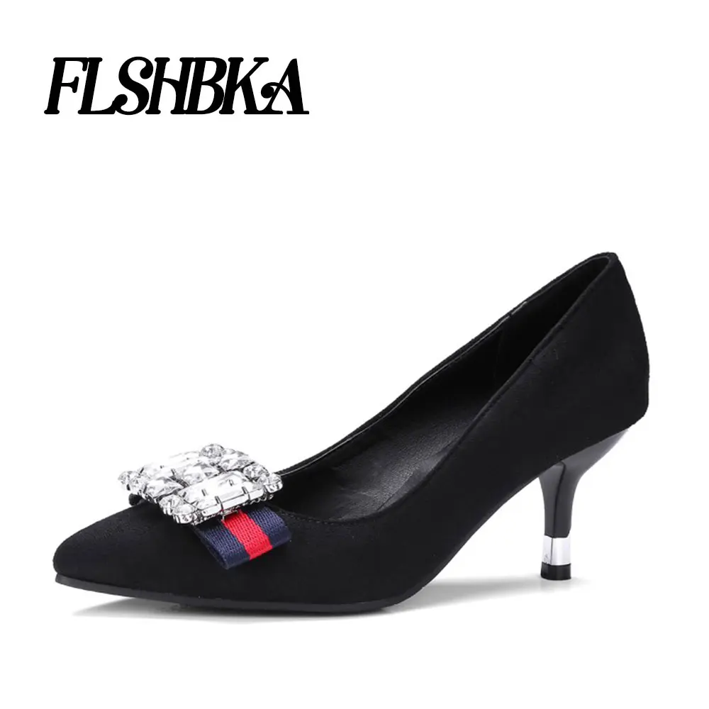 Новинка модные женские туфли-лодочки на тонком высоком каблуке с кристаллами