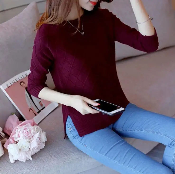 

2019 New Arrive Sweater Casual Style O-Neck Women Knitted Pullover High Quality Autumn Winter Lady Women's Sweater Female HSL071