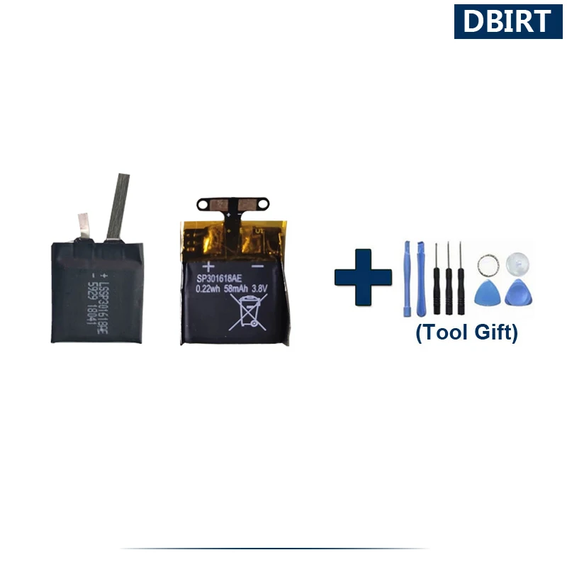

Tools Gift + 58mAh 301618 Battery For Pebble Time Round Sport Smart Watch Batterie Accumulator AKKU