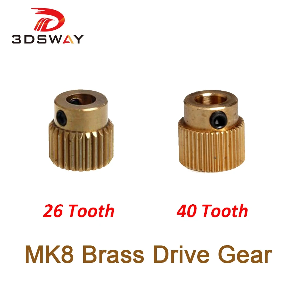 3DSWAY 3D принтеры Запчасти диск Шестерни 26/40 зубы MK7 MK8 линейный нити латунь штранг