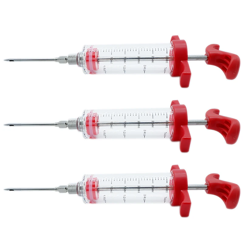 

30ML Marinade Injector Stainless Steel Needles Spice Injector Flavor Injector Cooking Meat Poultry Turkey Chicken BBQ Tool