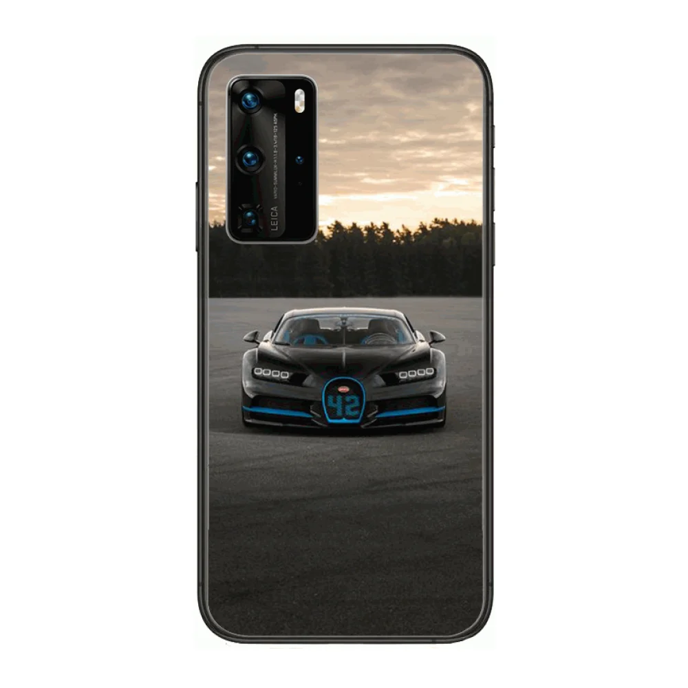 

Famous car Custom made Bugatti Phone Case For Huawei P 40 30 20 10 Lite Smart Z Pro Black Etui Coque Painting Hoesjes comic
