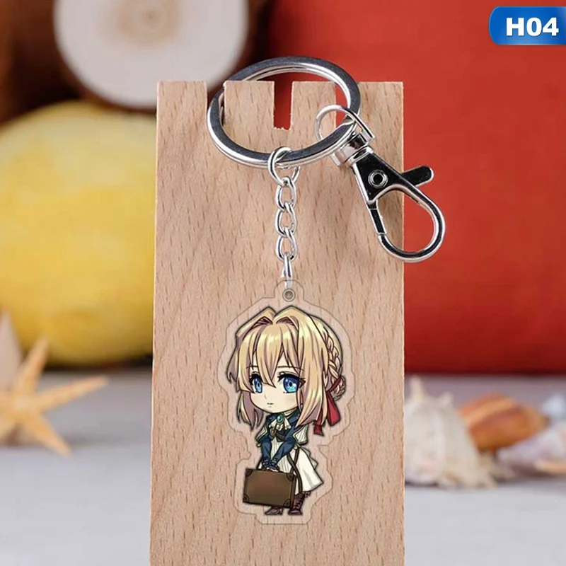 Модный Фиолетовый эвергарден аниме акриловый брелок милый забавный Porte Clefs сумка кулон ювелирные аксессуары Brelok Do Kluczy детские игрушки - Цвет: H04