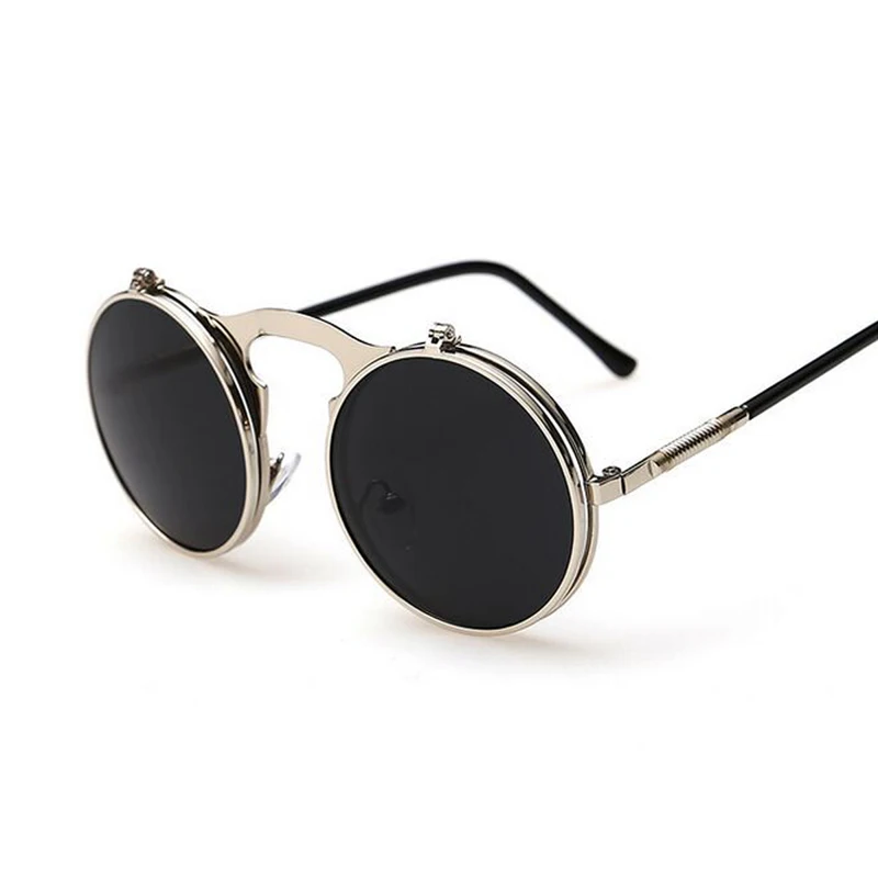 

VINTAGE women STEAMPUNK SUNGLASSES round female steam punk retro de sol ladies Men Retro SUN GLASSES sunglasses for women
