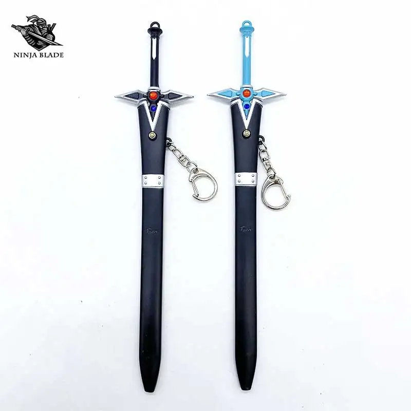 

SAO Elucidator And Dark Repulsor Kirigaya Kazuto Sword Anime Blade Mini Katana Metal Model Small Knife Replica