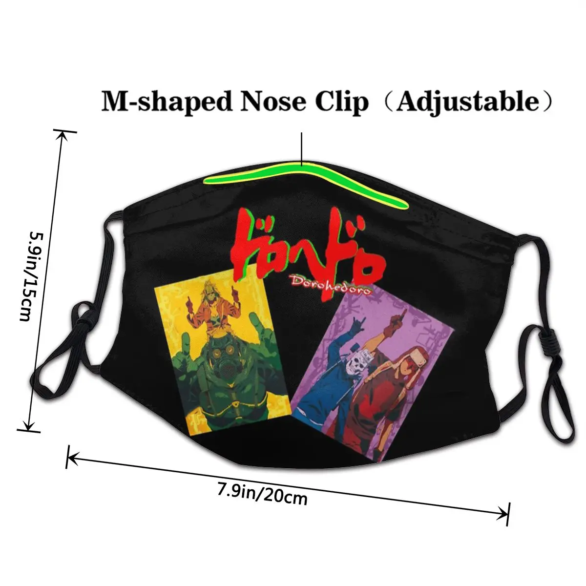 Маска для лица Dorohedoro коллаж не одноразовая Аниме Манга Готическая защита от