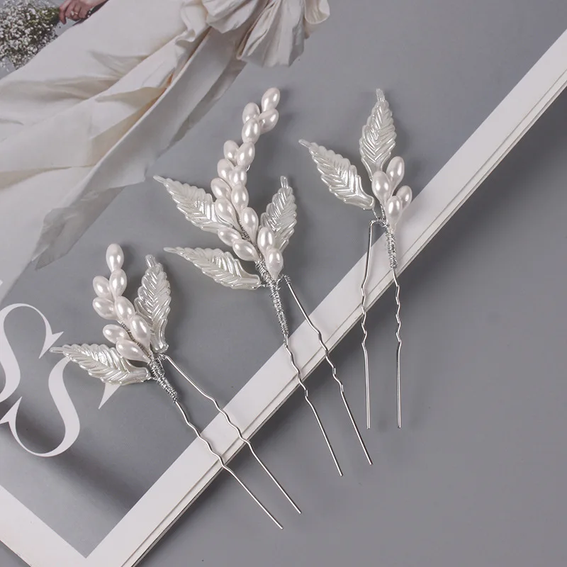 Женские шпильки для волос CC аксессуары обручальные украшения в форме листьев 3