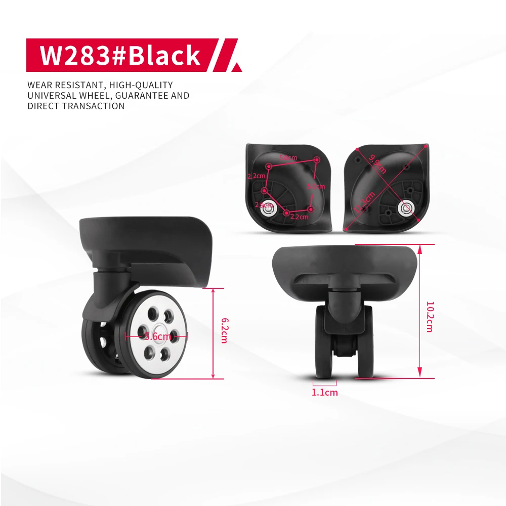 DILONG W283 Luggage universal wheel accessories trolley case casters aircraft silent wear-resistant repair wheels 22 24 inch