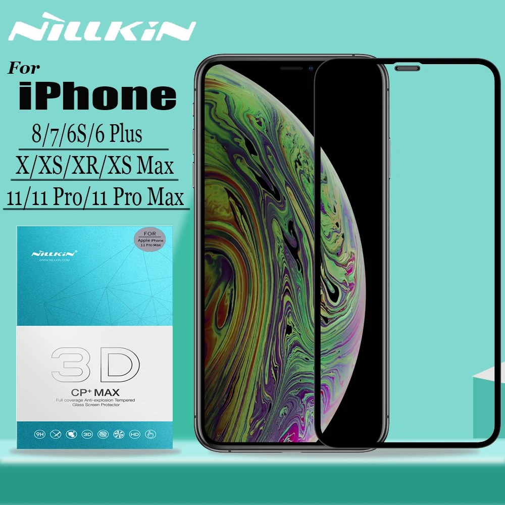 Nillkin для iPhone 11 Pro Max X Xr Xs Max 8 7 Plus, закаленное стекло, защита экрана, 3D полное покрытие, Защитное стекло для iPhone 11 Pro