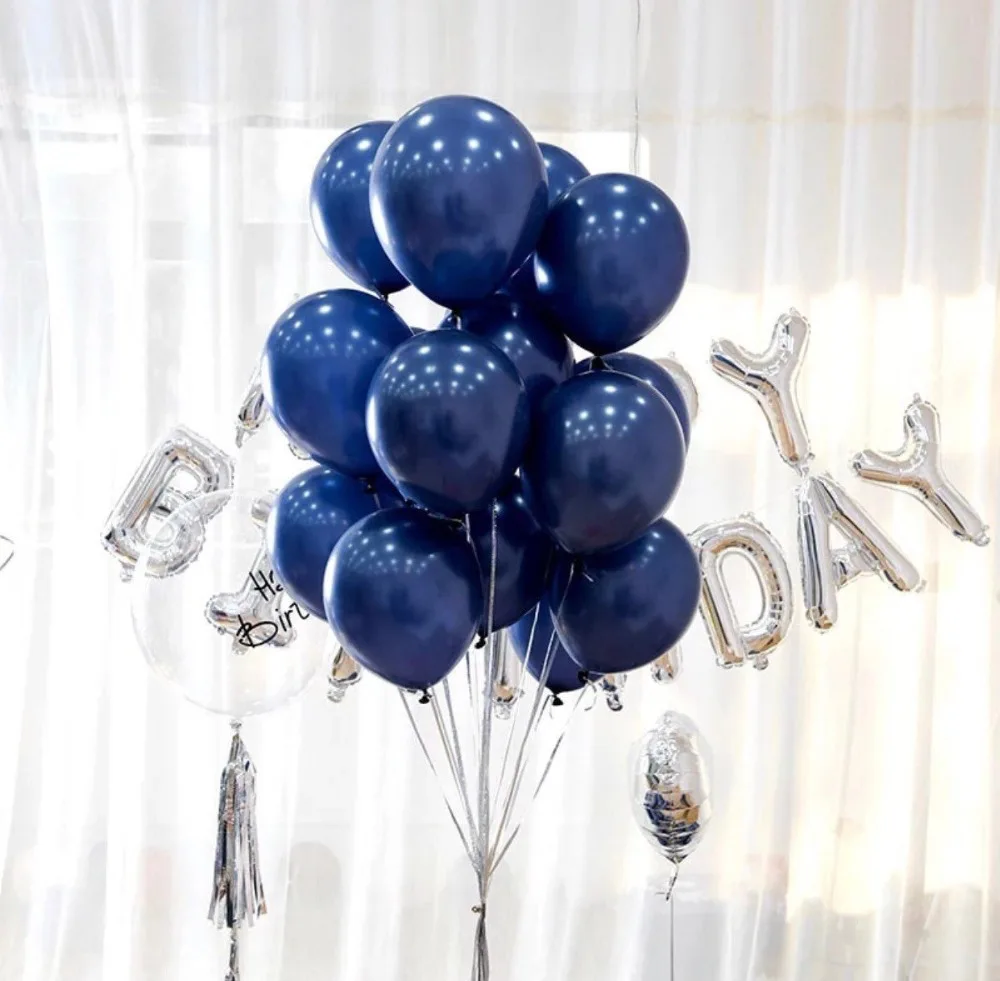 1 комплект 12 дюймовых темно синих коралловых красных воздушных шаров смешанные 18