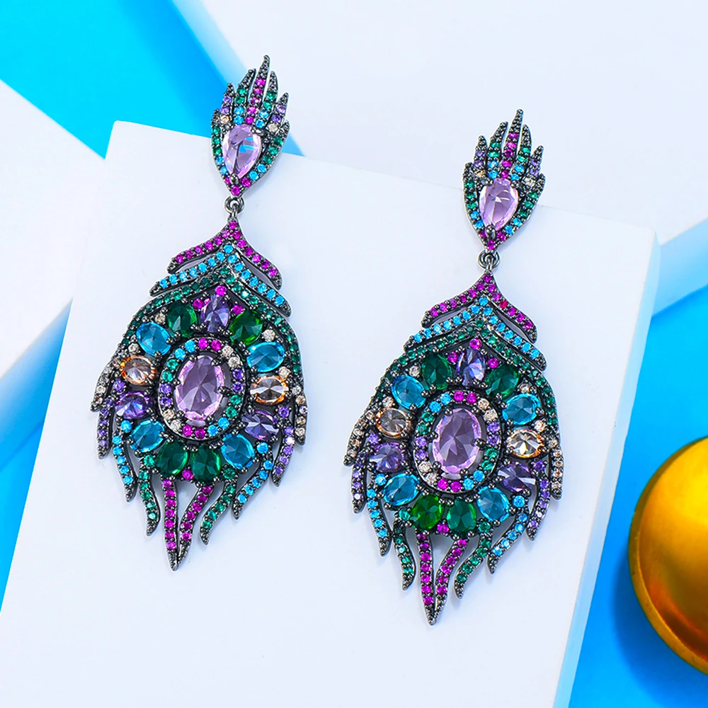 Модные новые разноцветные Волшебные бразильские висячие серьги в стиле ретро