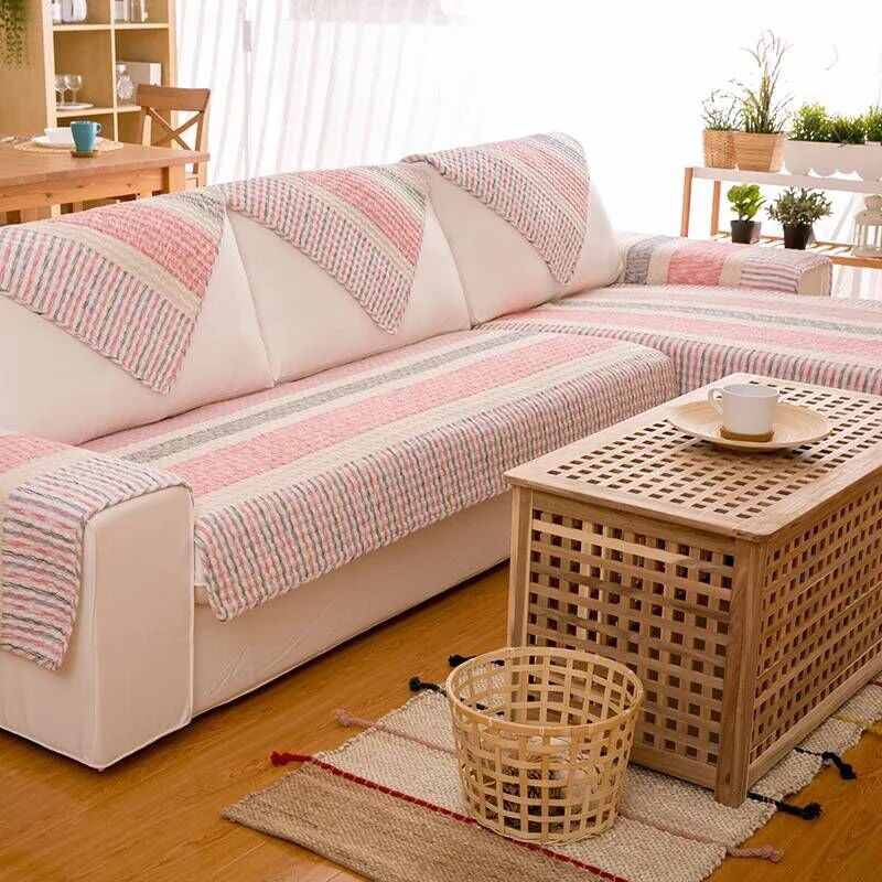 Современный разноцветный чехол для дивана в полоску гостиной угловая подушка