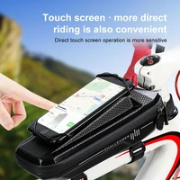 waterproof bicycle bags with 360%c2%b0 rotating silicone phone holder cycling mountain bike upper tube bag hard shell car front bag