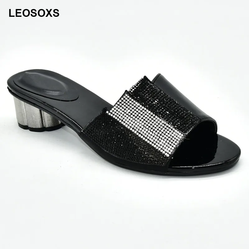 Новое поступление Свадебные туфли черного цвета в нигерийском стиле Женские