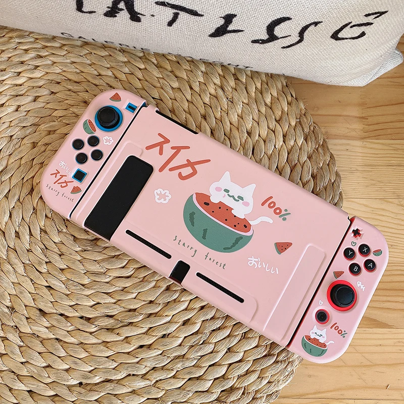 STARRY FOREST Розовый Мягкий защитный чехол с изображением арбуза кошки для nintendo switch