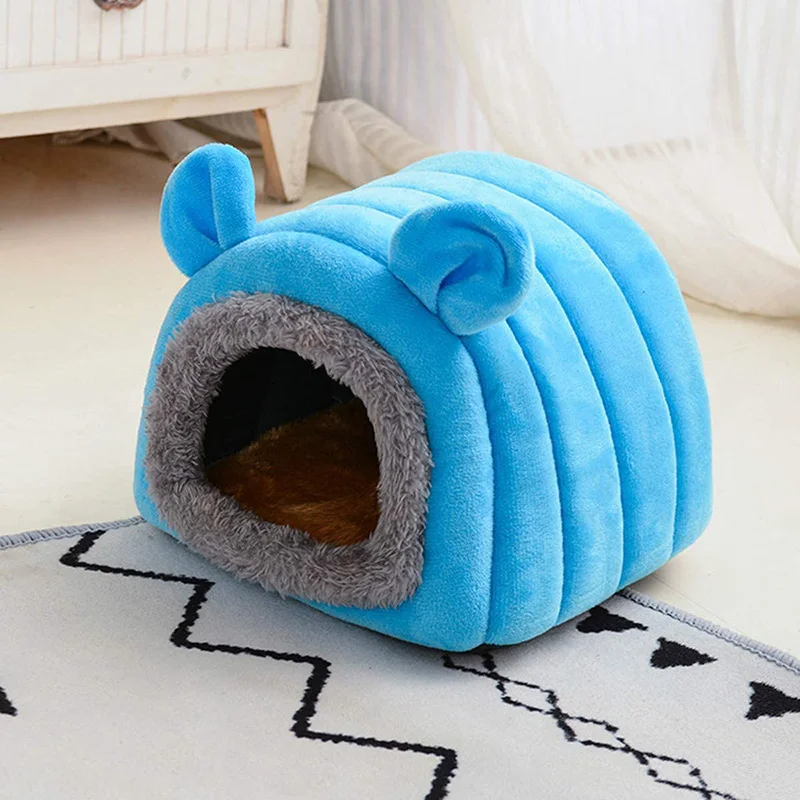 

Guinea Pig Hamster Bed Cave Warm Cozy House Bedding Nest W/Fleece, Washable Mini House Hideout Cage for Small Pet