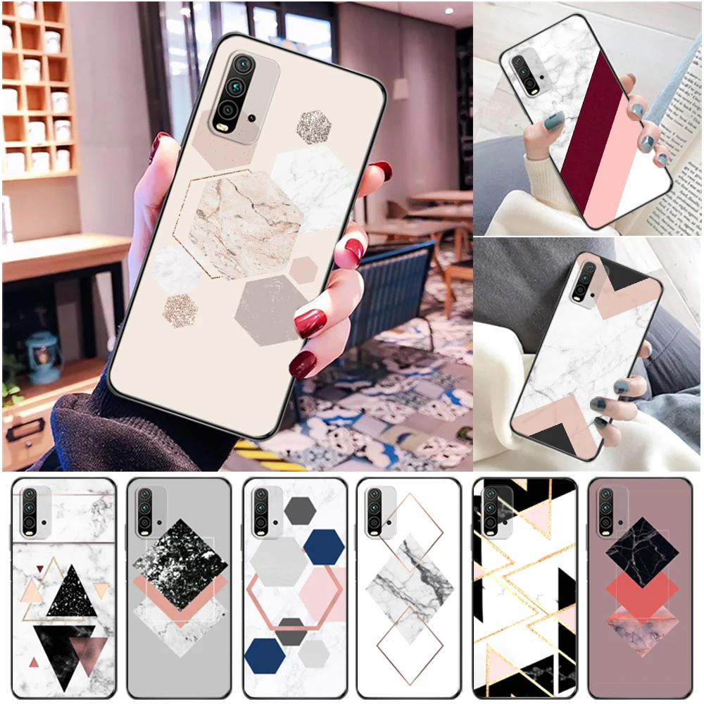 

Plating Geometric Marble Phone Case For Xiaomi Redmi Note 8T 9S 9 8 Pro MAX 7 7A 8A 9 9T 9A 9C Pro Coque Cases Soft TPU