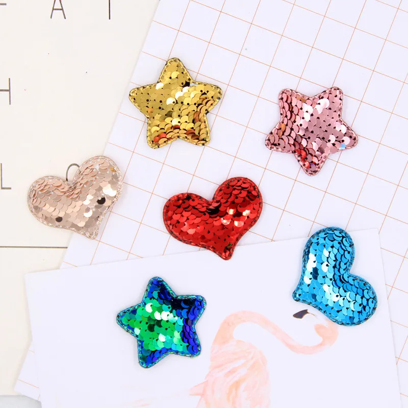 30 шт. блестящие звезды Любовь Сердце Персик сердце блестки аппликации для сделай