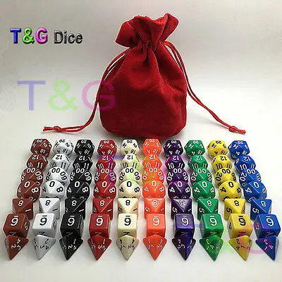 10 наборов 7 эльфов Кости полный комплект d4 d6 d8 d10 d12 d20 % dnd|dnd dice|dice dnddice set |