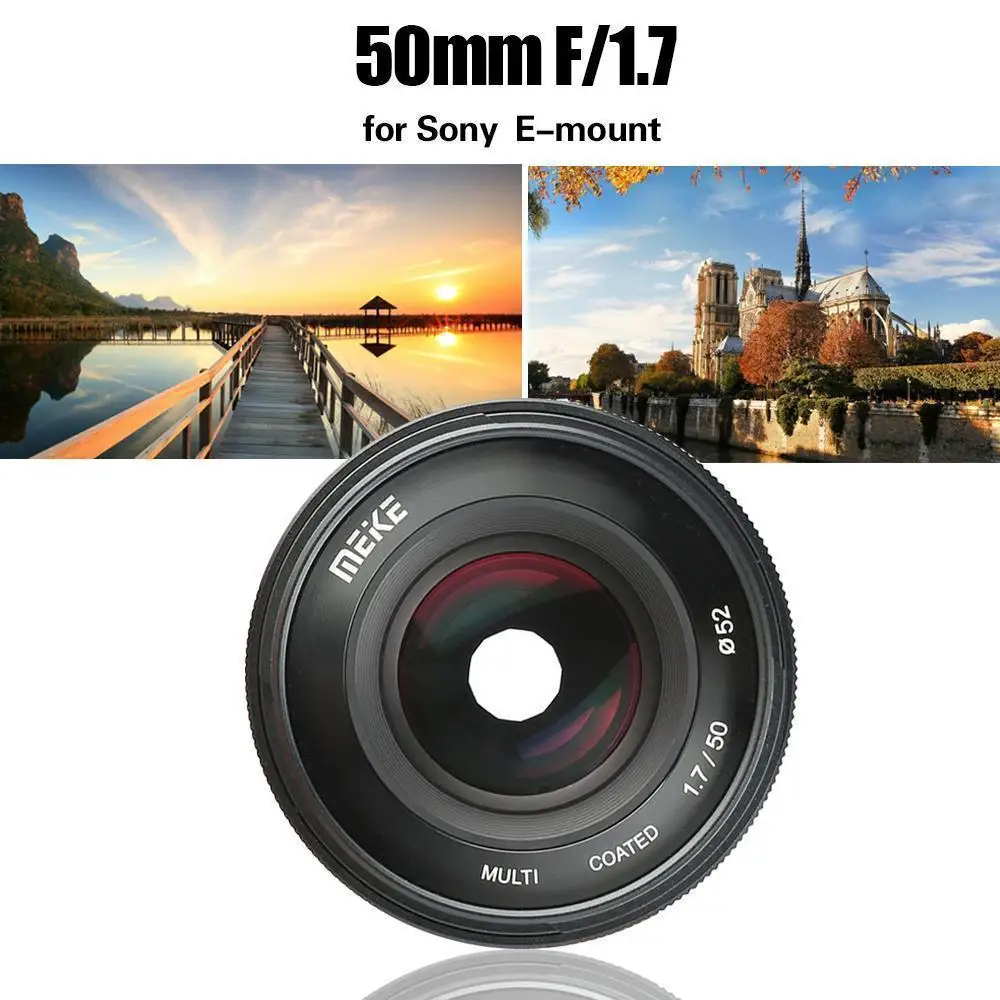 

Meike MK 50mm f1.7 Large Aperture Manual Focus Lens for Sony E-mount A6000 A6500 A6300 A5100 A5000 NEX7 Cameras with Full Frame