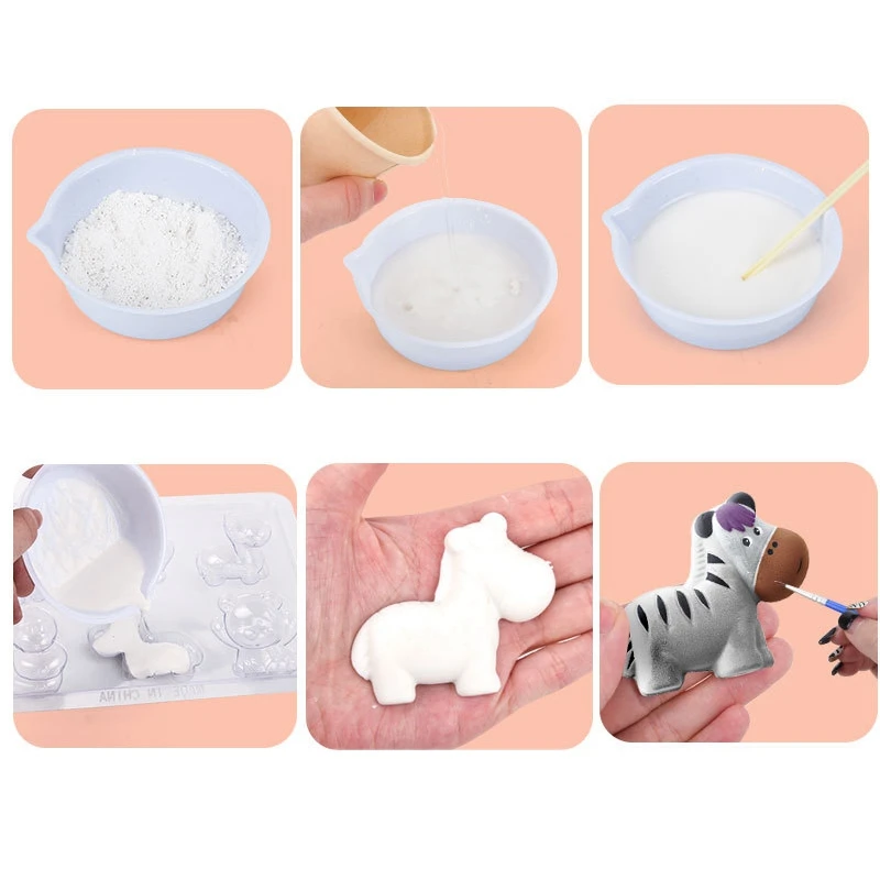 

Kids Plaster Painting Kit DIY Paint Your Own Figurines Crafts Arts Toy Set for Boys Girls Birthday Christmas Gift