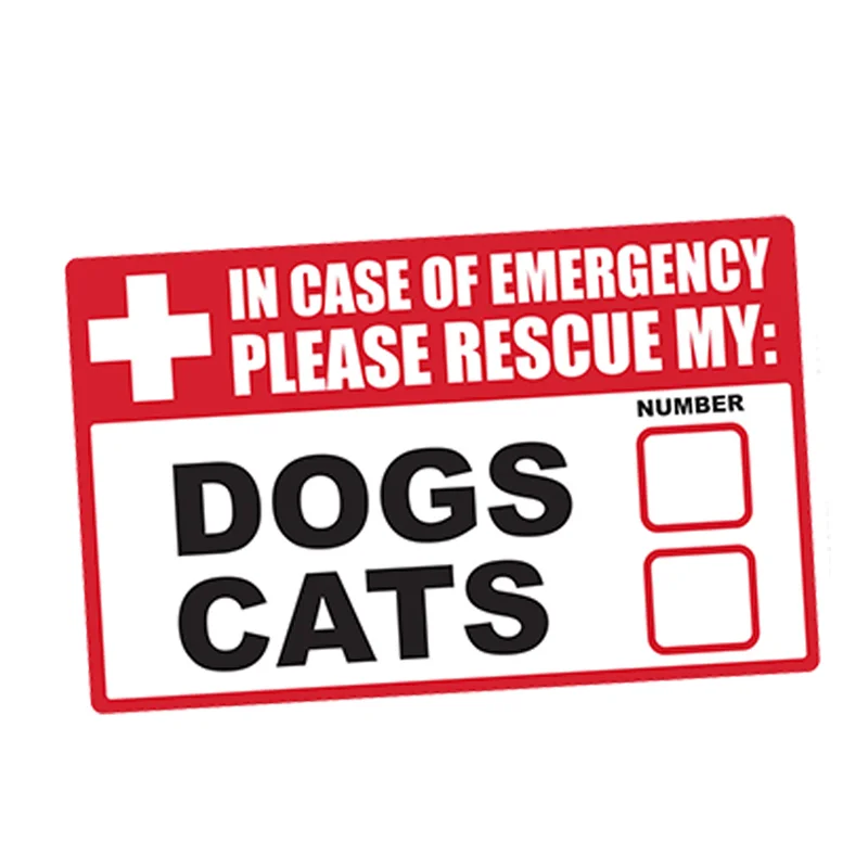 

13cm Car Styling Emergency Pet Rescue DOGS CATS Vinyl Sticker First Responder FIRE Safety Bumper Accessories
