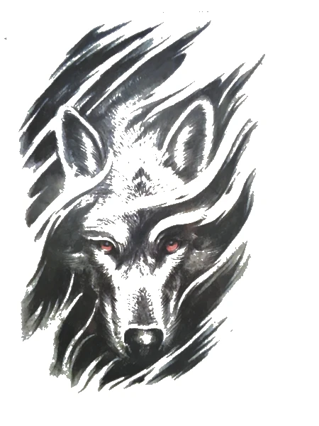 Водостойкая Временная тату наклейка 25 моделей цвет лес волк водная копия большой