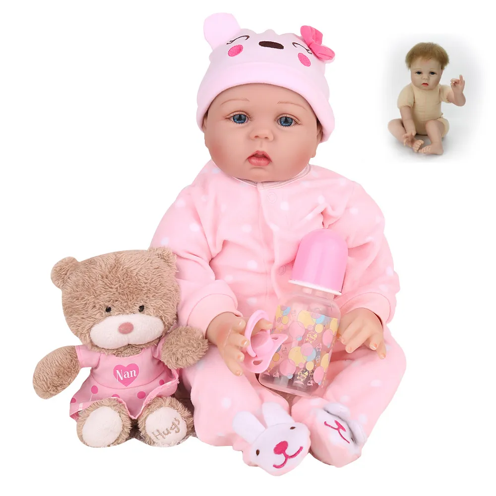 

Silicone Reborn Baby Dolls 22 Inch 55cm Bebe Boneca Toddler Lifelike Gril Menina Playmate Kids Birthday Christmas Playtoys