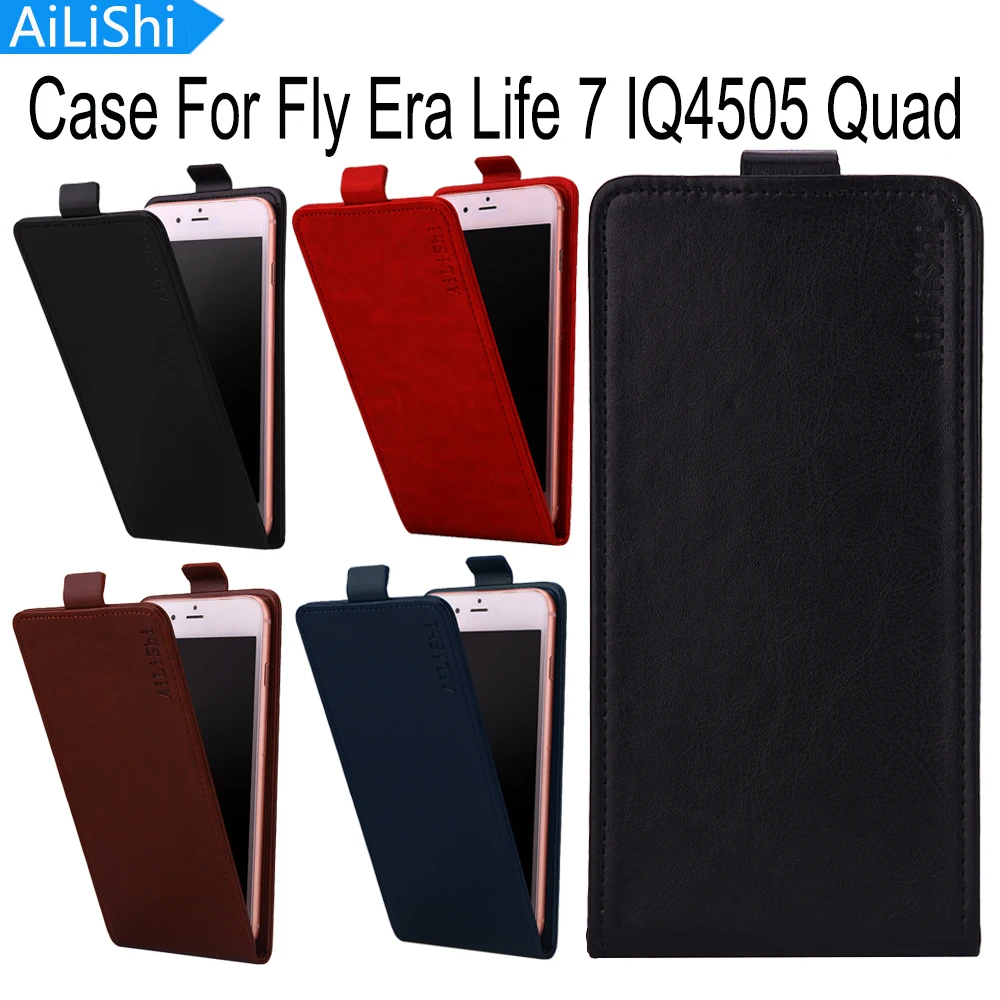 Чехол AiLiShi для Fly Era Life 7 IQ4505 Quad модный флип-чехол из искусственной кожи с откидной
