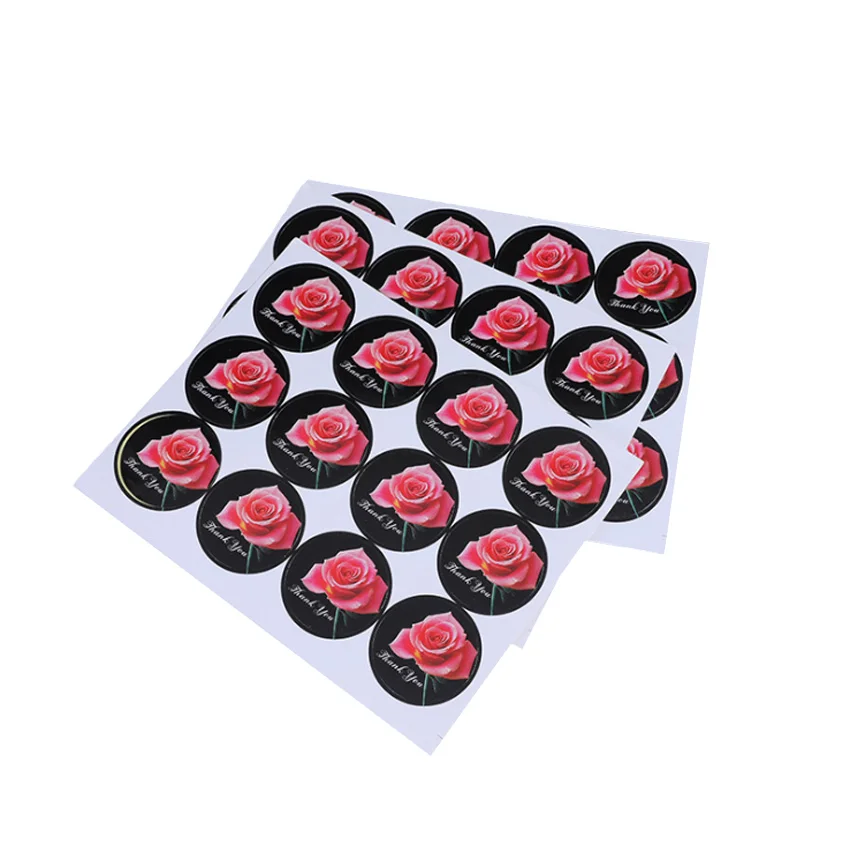 

1200pcs/lot Rose Round Seal Sticker Thank You DIY Decorative Sticker Decorative Sealing Stickers DIY Scrapbooking Stickers Label